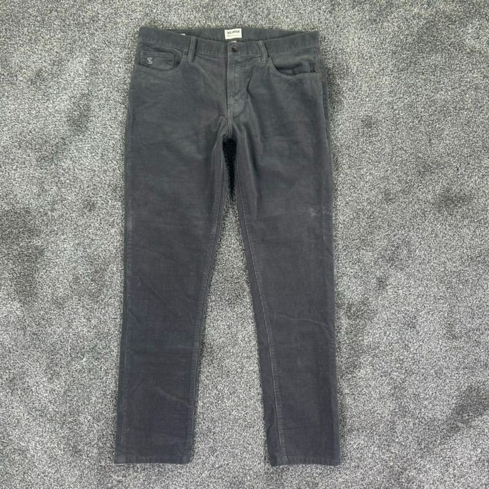 Todd Snyder Slim Fit Cotton Stretch Chino Gray Corduroy Pants Men 34x34 Casual